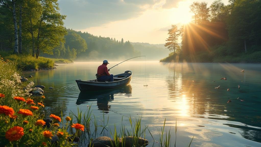 fishing in the summer